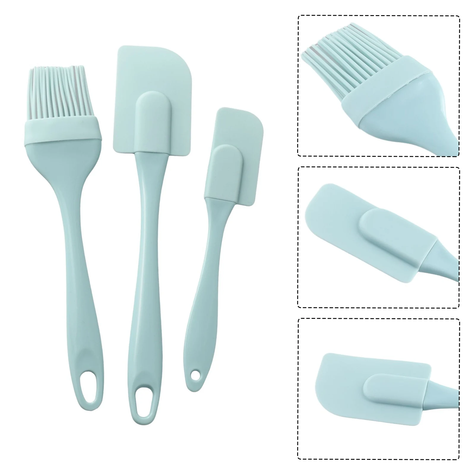 Best Food Control Heat Resistant Stainless Steel Kitchen Cookware Light Brightness Silicone Oil Brush Silicone Spatula