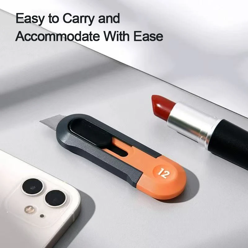 مقبض بلاستيكي ذاتي القفل، سكّين متعدّد الاستخدامات، سكين خلفي زنبركي، أداة فتح الصندوق الصغيرة المحمولة والمهنية #6