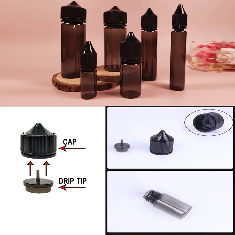 10Pcs 10ml-120ml Portable Plastic Dropper Bottles W/ Childproof Caps Black Eye Empty Containers For E Juice Liquid Vape Oils