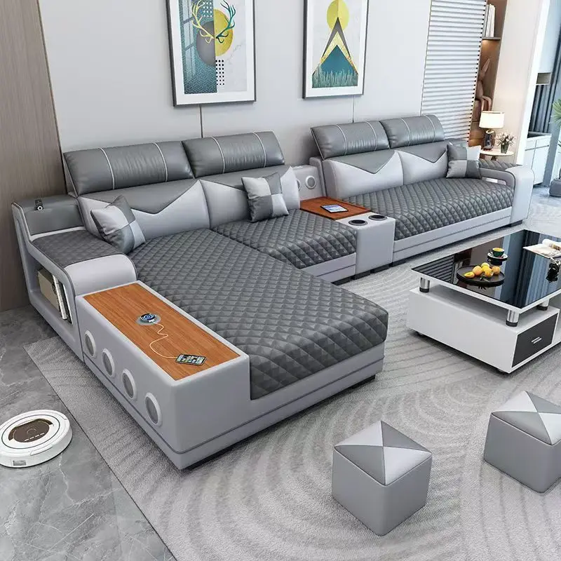 Hot items in the store New U-shaped modern simple technology cloth sofa size apartment living room
