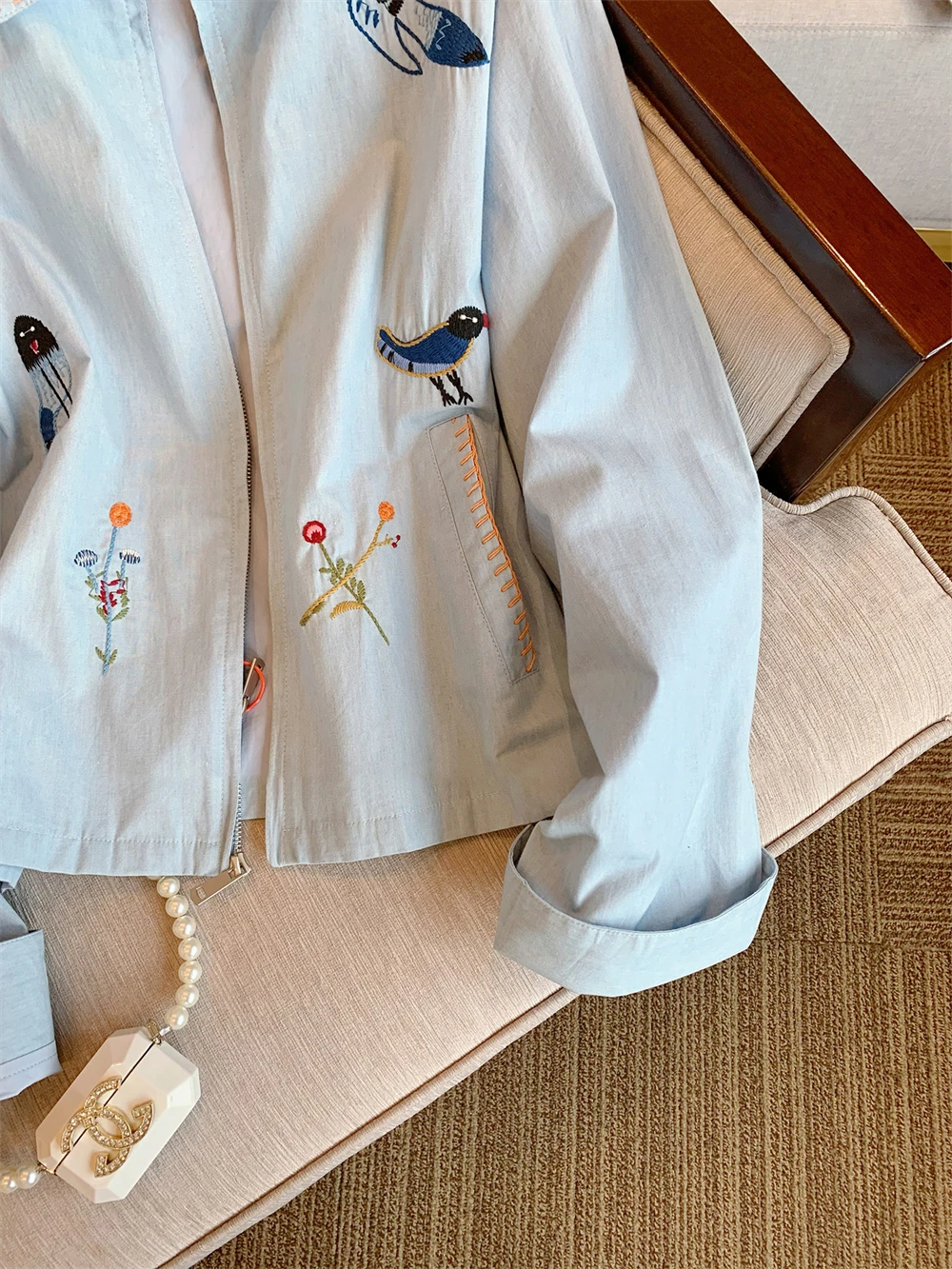 Unikalna, zabawna, przeciwstarzeniowa, haftowana kurtka z klapami, luźna, wyszczuplająca, uniwersalna bluzka dla kobiet i mężczyzn, wiosna-jesień, styl koreański...