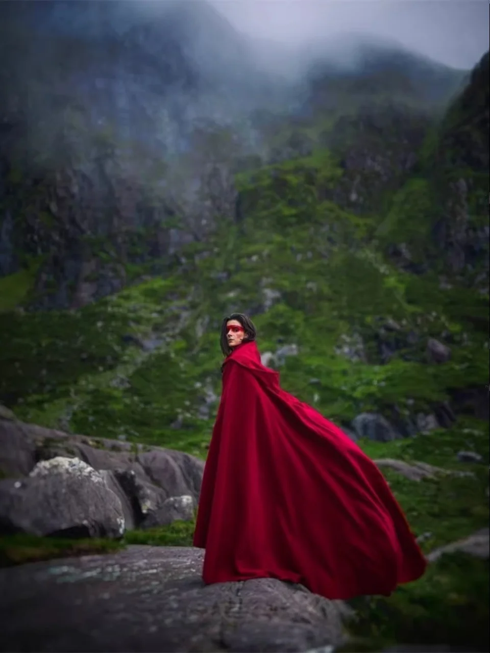 

Универсальный дорожный наряд Ele Long для женщин: многоцветный красный платок-накидка для лета 2023, этнический сценический костюм