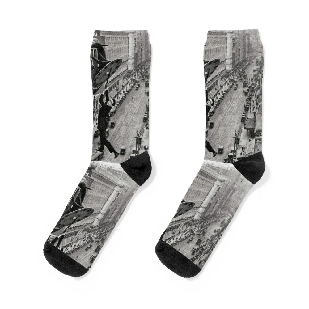 

Safety Last! - Clock Tower classic scene Socks cool luxury Stockings bright garter Socks Woman Men's