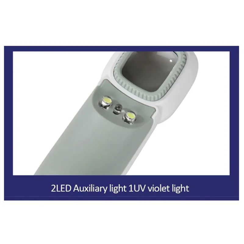 

50X Illuminated Reading Magnifier With 2 LED Lights And 1UV Violet Lamp Multifunction Handheld Magnifier For Jewelry