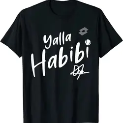 Yalla Habibi Vintage Tennis Sports Lover Men Women T-shirts Tennis Racket Heartbeat Man Cotton T-shirts for Players & Coaches