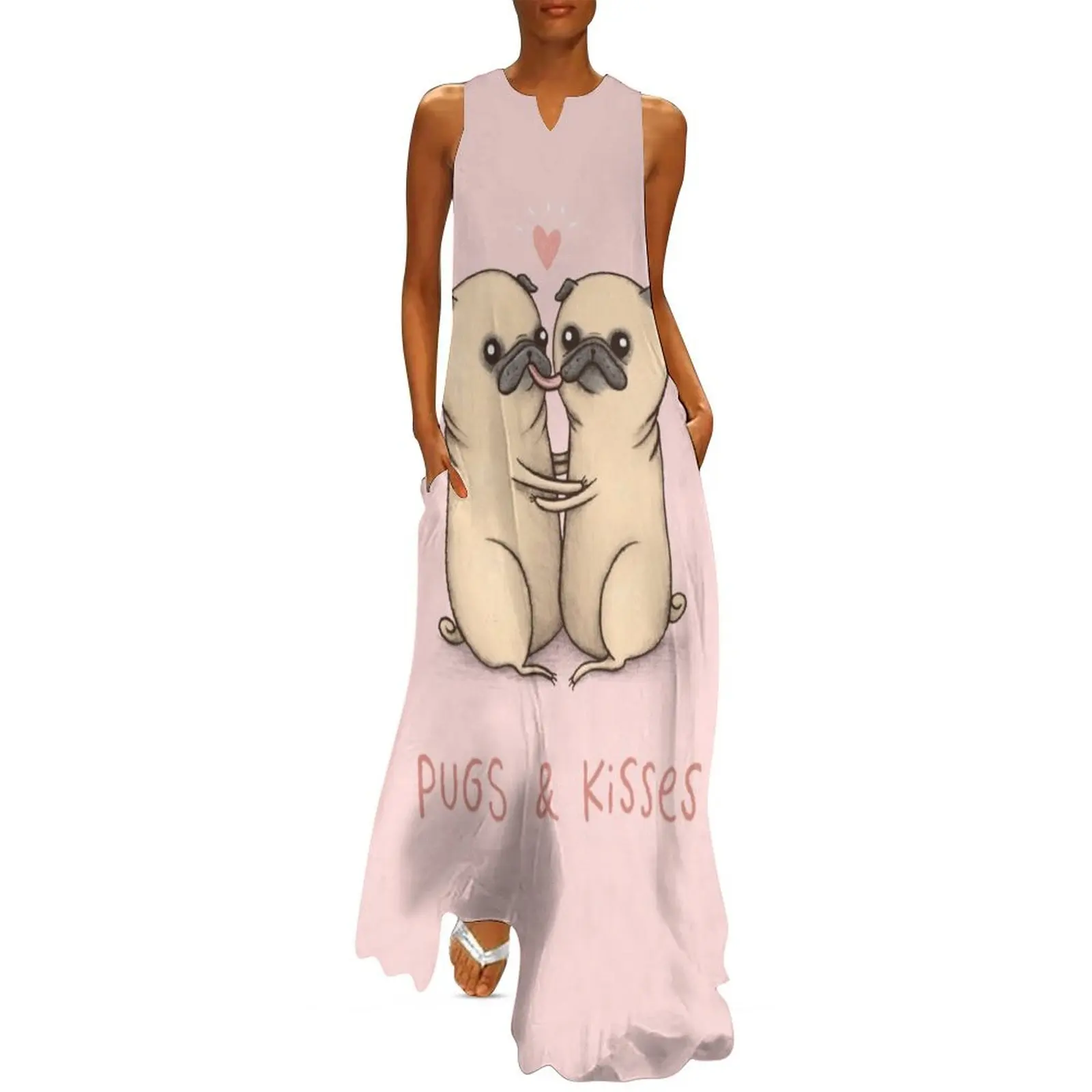 

Pugs & Kisses Long Dress Women's clothing cute dress prom dress elegant dresses for women