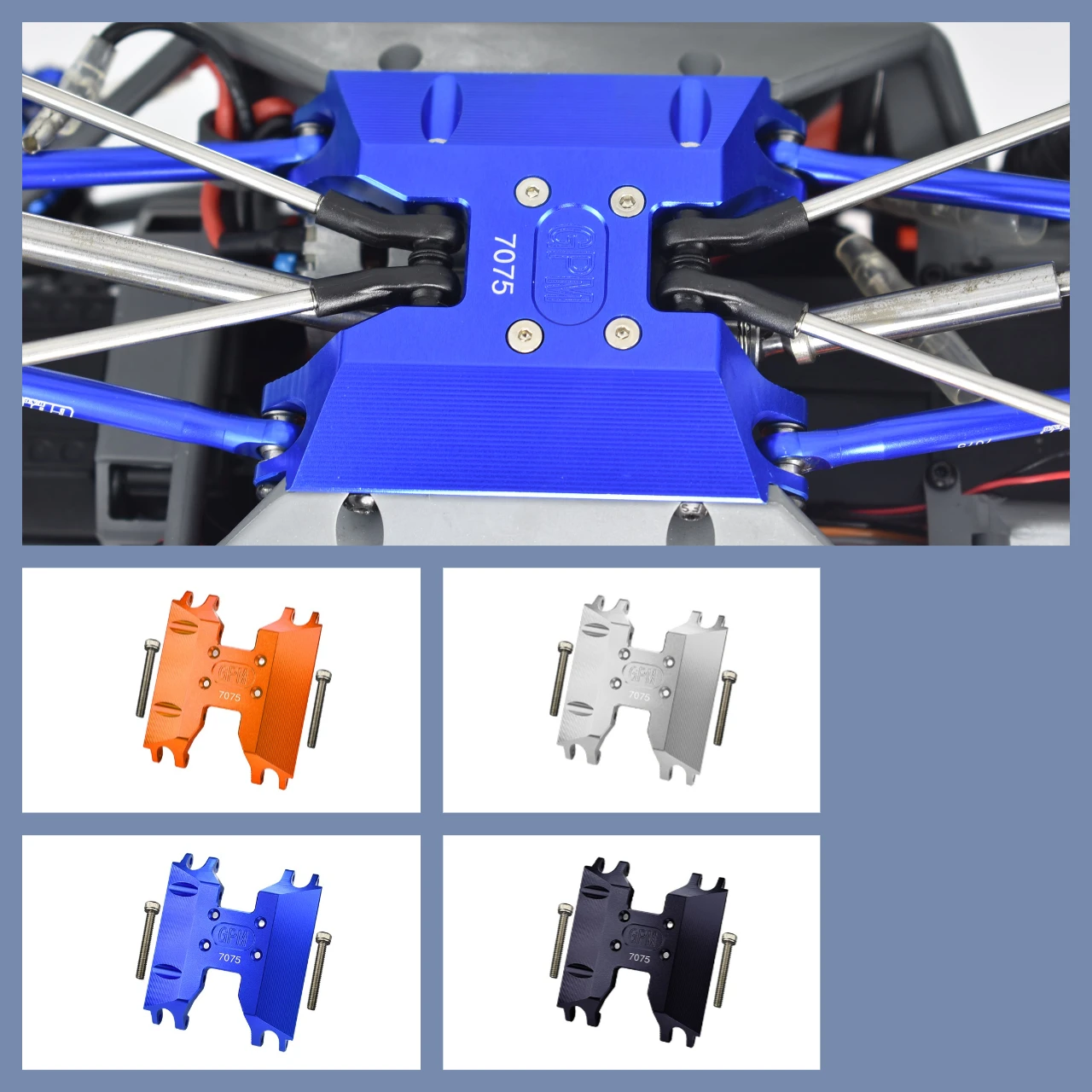 

GPM Aluminum 7075 Chassis Skid Plate For AXIAL 1/18 UTB18 Capra AXI01002