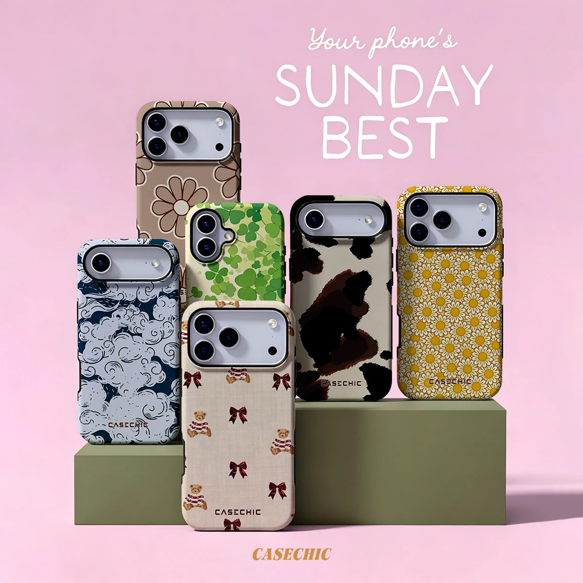 Cream Christmas Teddy For Samsung Galaxy S26 S25 S24 A56 A36 Phone Case Double-Layer Protection Cover for Women Girl CaseChic