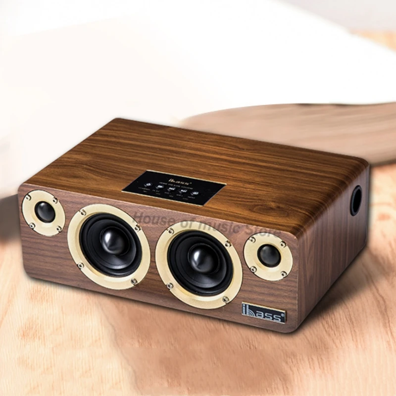 Ibass High-quality Home Theater Karaoke Music Center 3D Surround Stereo System Sound Box 90W Wooden Bluetooth Speakers For TV