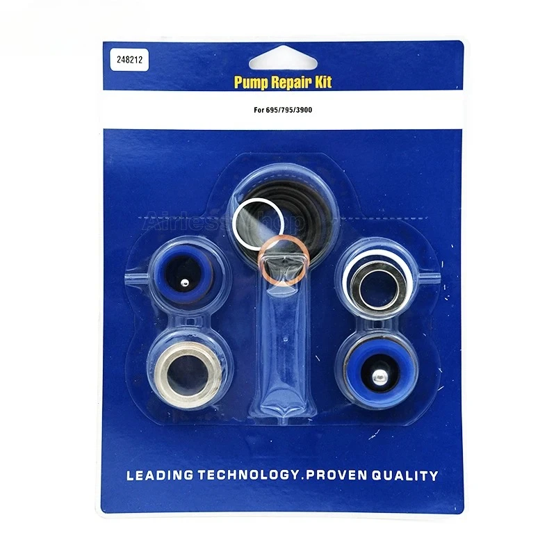طقم تعبئة البخاخ بدون هواء 244194 248212 248213 249123   طقم إصلاح بدون هواء 395 695 1095 7900 طقم حزمة المكبس جزء مضخة الصيانة