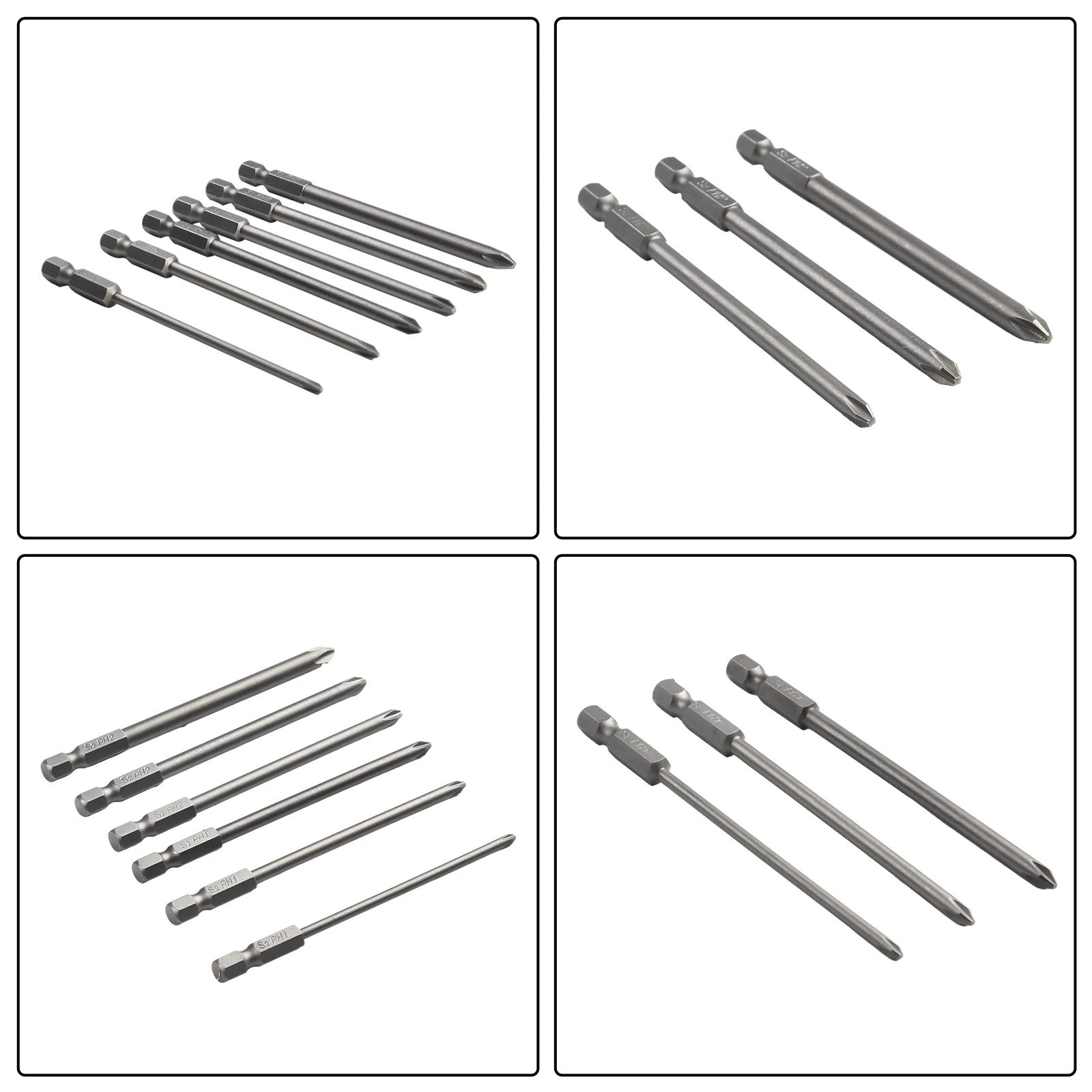 

For Household Screws Screwdriver Bit 1 4inch 100mm Long 6Pcs Set Cross Head Magnetic Hex Nutdrivers Alloy Steel