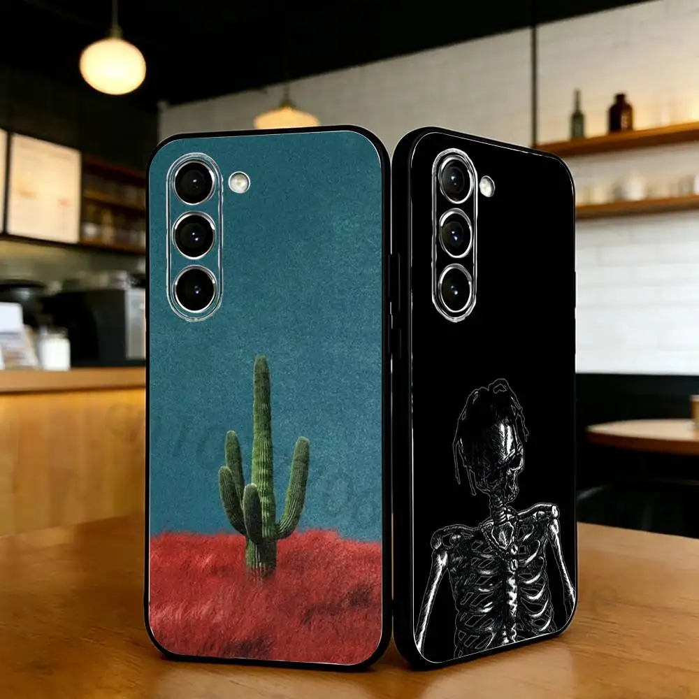 

T-Travis C-Cactus J-Jack Phone Case For Samsung S20,21,22,23,24,25,26 Ultra,Plus,Black Soft Cover