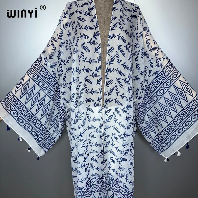 WINYI zomer outfit kimono afrika boho beach cover up moslim jurk vesten strandkleding vrouwen abaya dubai luxe mode kaftan