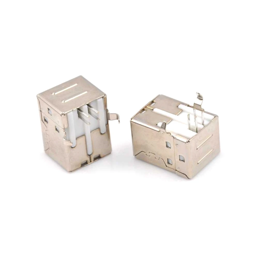 20Pcs USB-B Female USB Connector Square Head USB party mouth/USB a 90 degree type D DIP straight runs