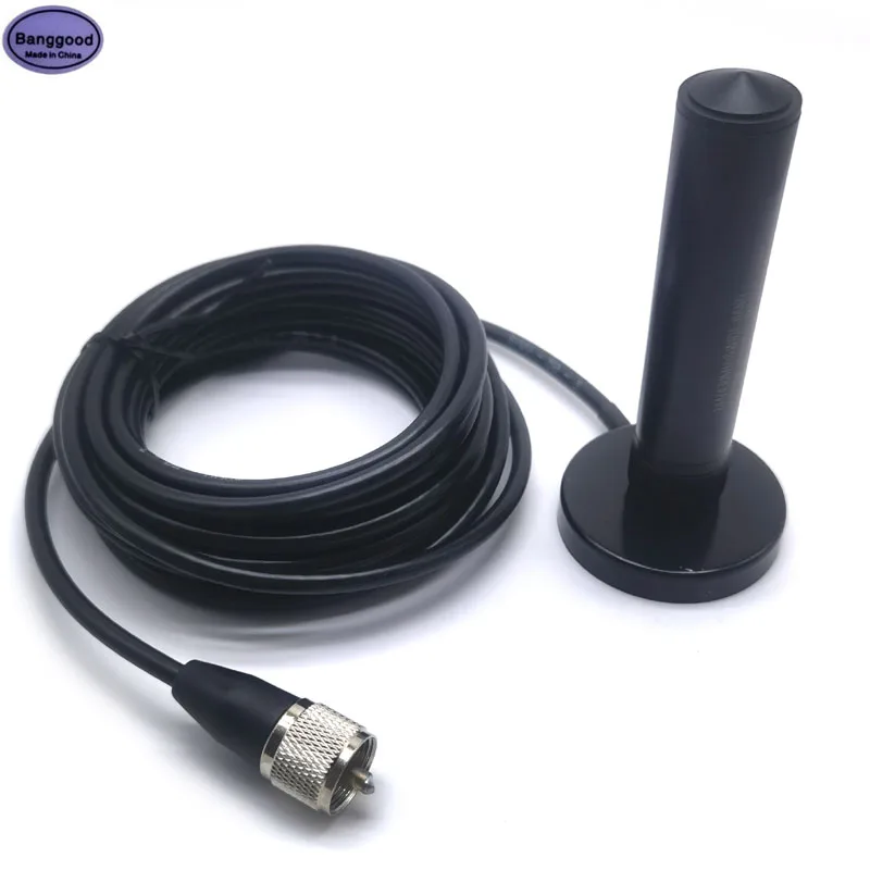 10CM 144/430MHz Wide Band Antenna Aerial PL-259 Magnetic Base with 5m Coaxial Cable For CB Car Mobile Radio Walkie Talkie