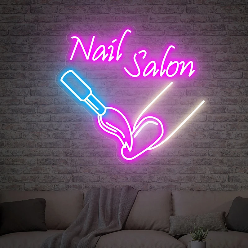 

Nail Salon Neon Light Beauty Room Decor Custom Office Signage Welcome Signs Nail Shop Wall Hanging Neon Logo Led Neon Lights