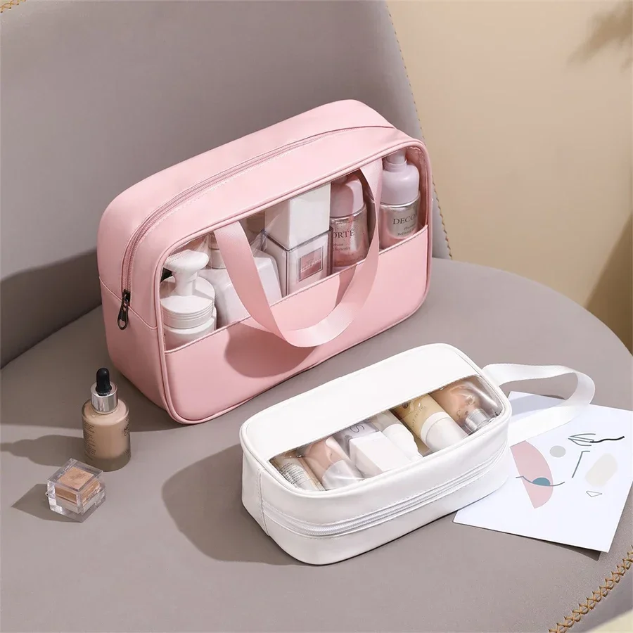 

Patchwork Cosmetic Bag Makeup Storag Bag Translucent Large Capacity Bath Bag Organizer Waterproof Portable Travel Bolsa Feminina