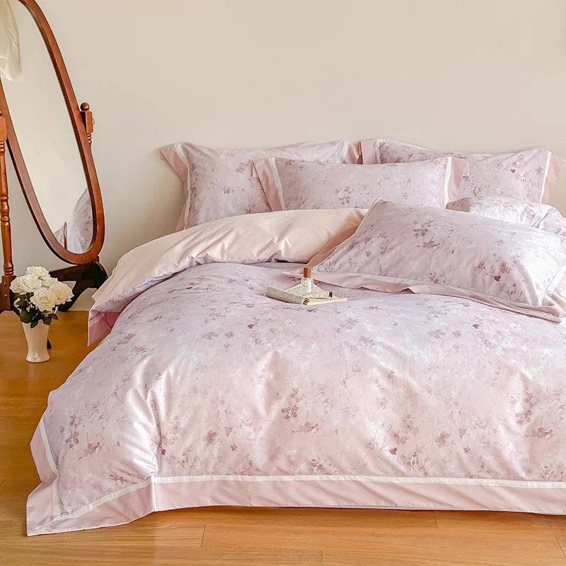 

Class A 60S long-staple cotton printed American double-parcel four-piece set of cotton pure cotton sheets