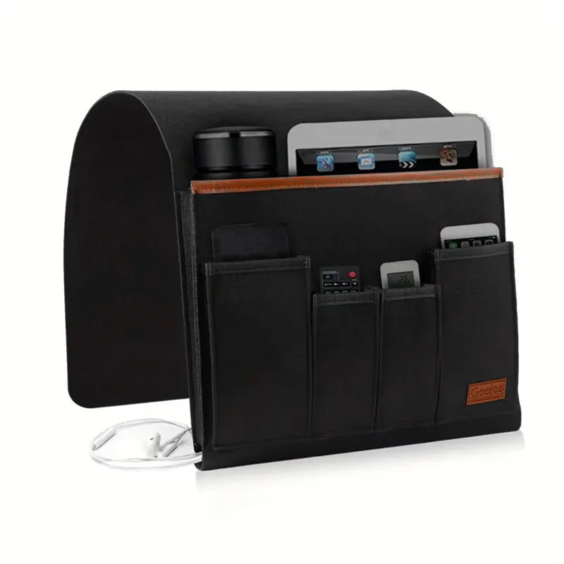 Felt Bedside Storage Bag Pouch Bed Desk Bag Sofa TV Remote Control Hanging Caddy Couch Storage Organizer Bed Holder Pockets