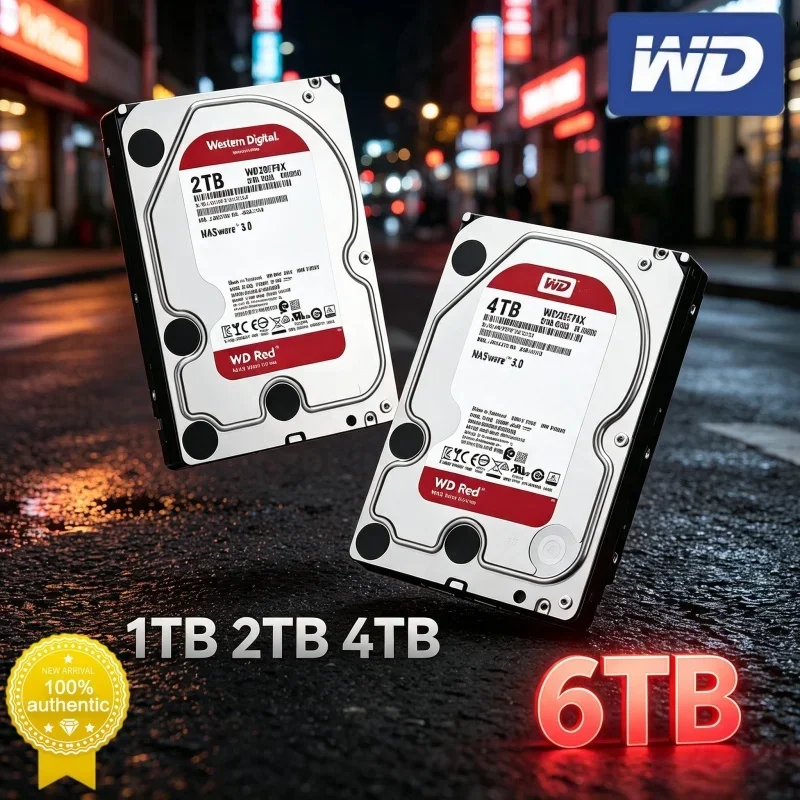 Western Digital WD Red 3.5" Internal Hard Disk SATA 6Gb/s 6TB 5400 RPM 64MB Cache HDD Suitable For Desktop NAS Network Storage
