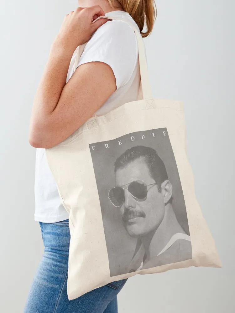 Fréddie Mércury Shades Photo Vintage Tote Bag Handbags university shopper bag personalized tote bag Canvas Tote