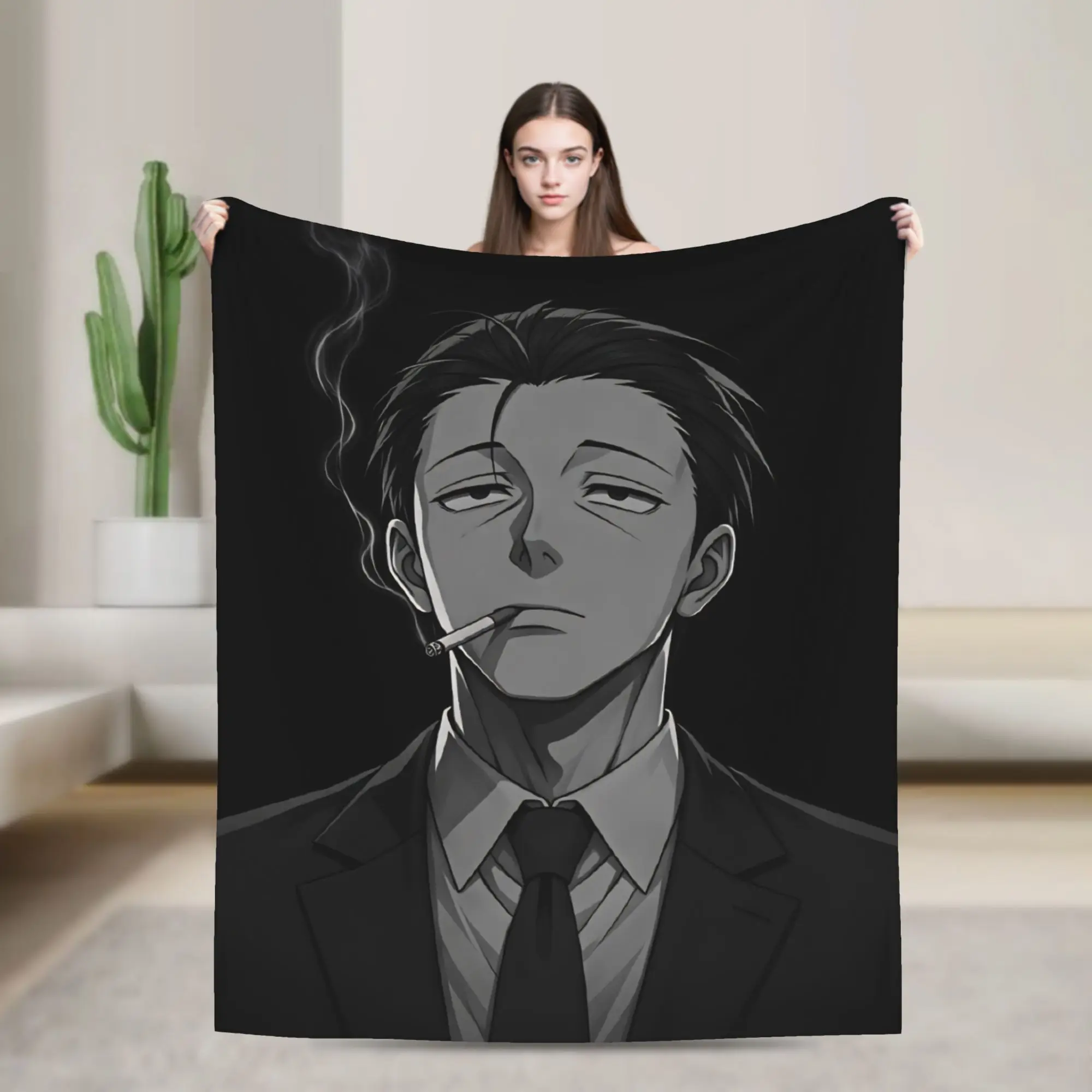 Smoking Behind the Supermarket with You Warm Soft Blanket  Travel Office Plush Bedding Throws Couch Bed Bedspread Sofa Bed Cover