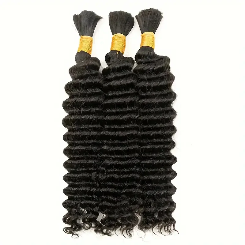 Capelli umani sfusi a onde profonde 12A per intrecciare fasci di capelli senza trama per trecce Boho estensioni dei capelli umani vergini brasiliani 95g