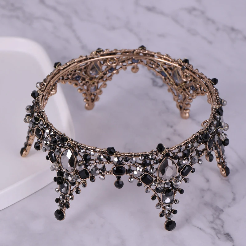 1pc Mini Crown Cake Topper Headband Crystal Pearl Tiara Children Hair Ornaments For Wedding Birthday Party Decoration