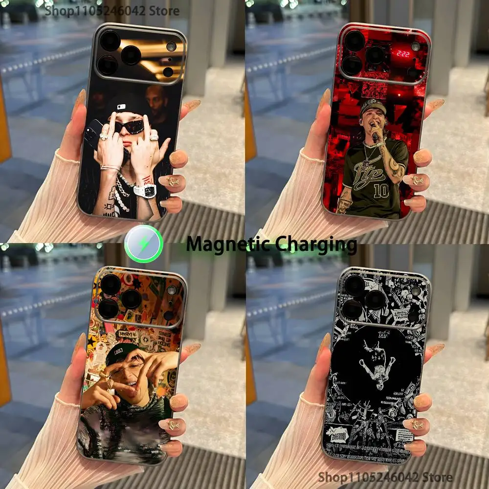 

Singer P-Peso Pluma Gervonta Transparent gray Phone Case For iPhone 17,16,15,14,13,12,11,Pro,Max,Plus Magnetic Wireless Charging