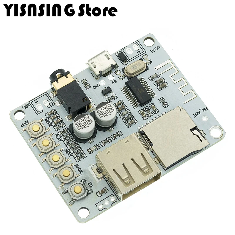 Bluetooth Audio Receiver board with USB TF card Slot decoding playback preamp output A7-004 5V 2.1 Wireless Stereo Music Module