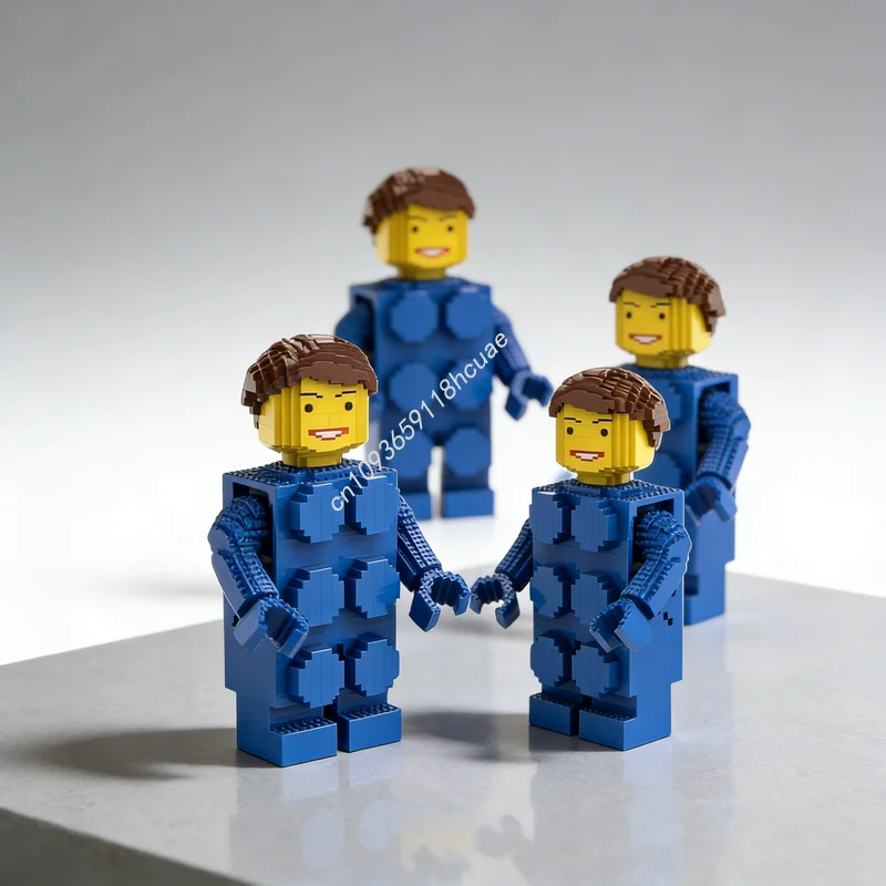 

2253 детали, серия MOC, макси-фигурка, модель девочки в синем костюме, конструктор, развивающая игрушка, подарок на Рождество