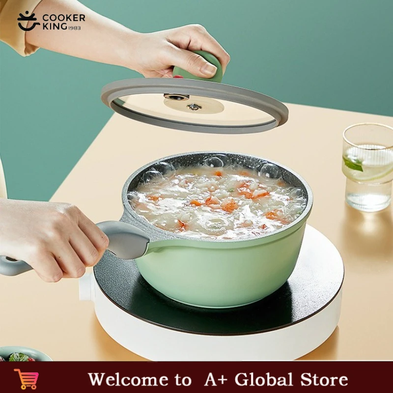 

COOKER KinG в наличии 18 см горшок для молока с микропод давлением, медицинское каменное покрытие, сковорода с антипригарным покрытием, горшок для детского питания, горшок для горячего молока, горшок для лапши быстрого приготовления