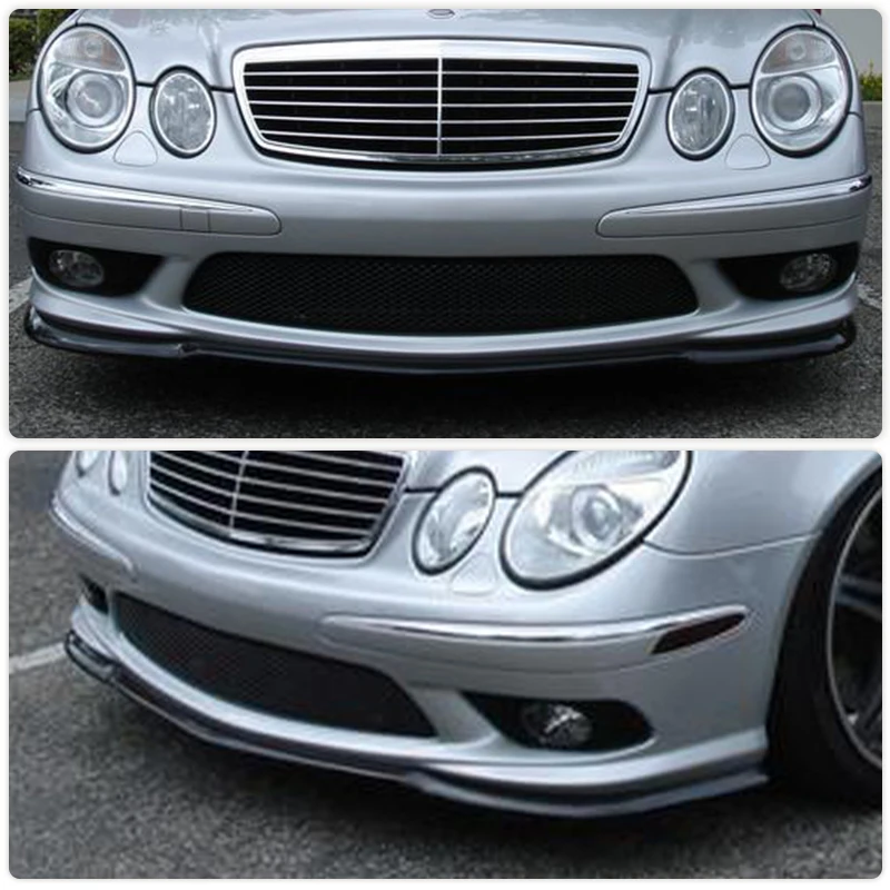 Car Front Bumper Lip For Mercedes Benz E Class W211 AMG 2003-2007 Racing Front Lip Splitters Apron Chin Protector Carbon Fiber