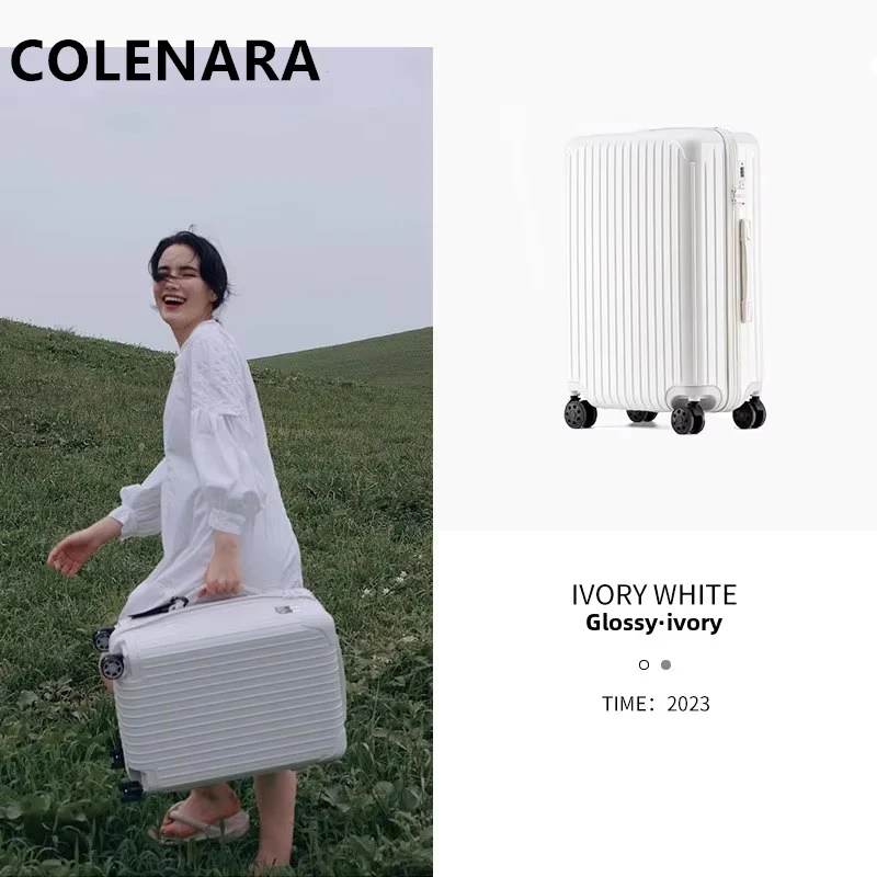 COLENARA ใหม่ 20 "22" 24 "26" 28 นิ้วกระเป๋าเดินทาง ABS + PC Boarding Box ขนาดใหญ่ความจุรถเข็นสุภาพสตรีกระเป๋าถือกระเป๋าเดินทาง