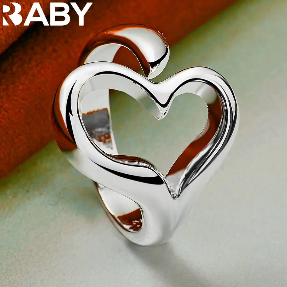 URBABY 925 스털링 실버 여성을위한 오픈 기하학 반지 남성 패션 주얼리 빈티지 그레이스 참 고귀한 파티 생일 선물