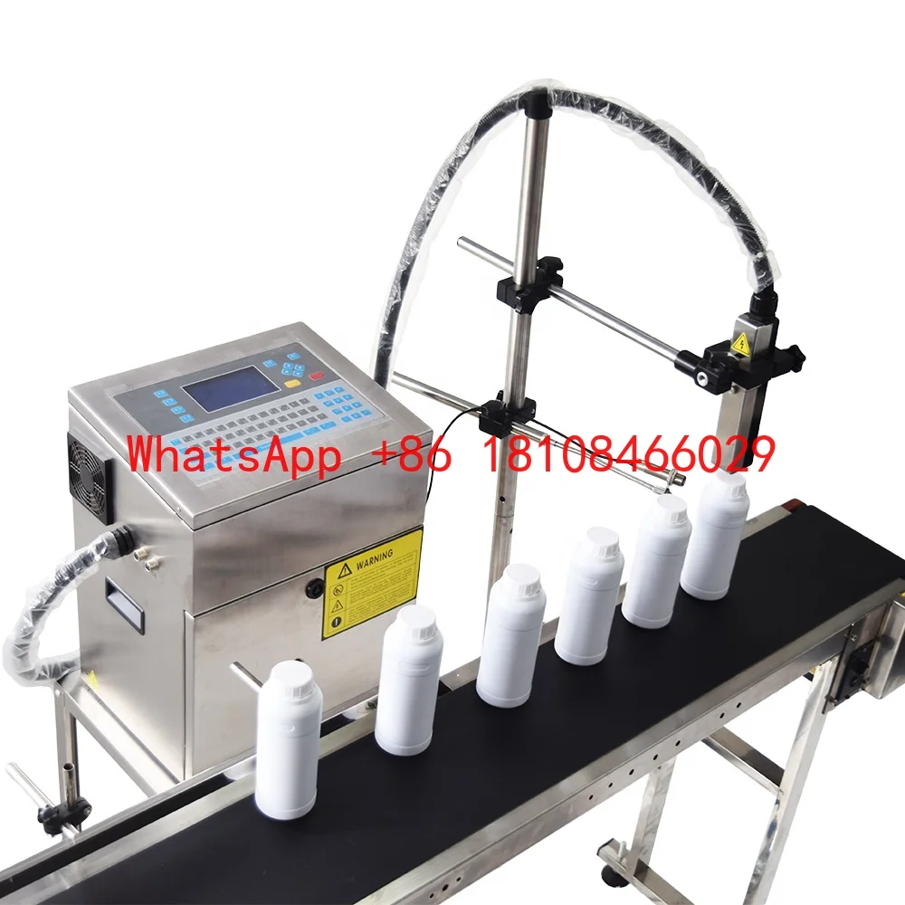 Industrial Expiry Date Time Logo Coding Inkjet Printing Continuous Automatic Clean CIJ Inkjet Printer Coding Machine