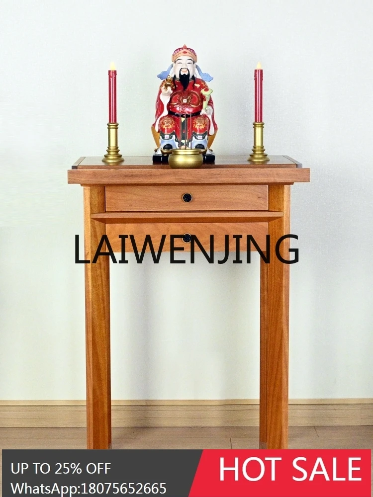 Solid Wood Altar Buddha Shrine Home God of Wealth Guanyin Statue North America Black Walnut Table a Long Narrow Table