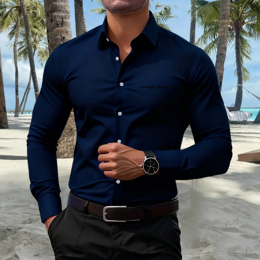 16 لونًا قمصان رجالية عادية موضة قمصان طويلة الأكمام قمصان رجال الأعمال عالية الجودة بلايز كبيرة الحجم التسليم السريع #3