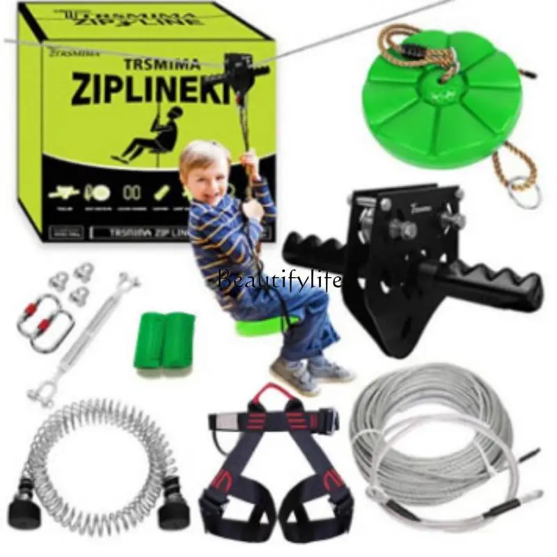 Outdoor Sliding Rope Wire Rope High-Altitude Hand-Held Cableway Outdoor Amusement Pulley