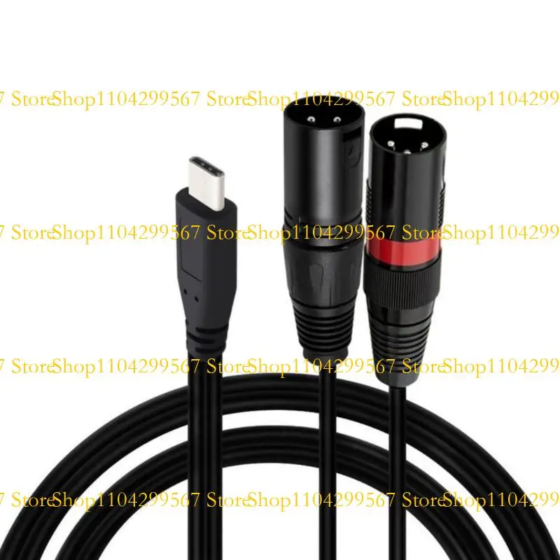 

CS1W USB C To 2XLR 3Pin Cable Male 2XLR to USB C Converters Adapter for Smartphone Laptops Compatible for Amplifiers