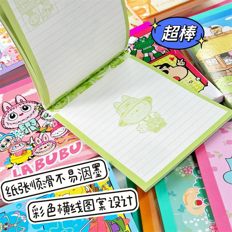 4 Pcs/Set Cartoon Notebooks Stitch Anime Characters Labubu Chiikawa Color Inner Page Cute Student Mini Notebook Student Supplies