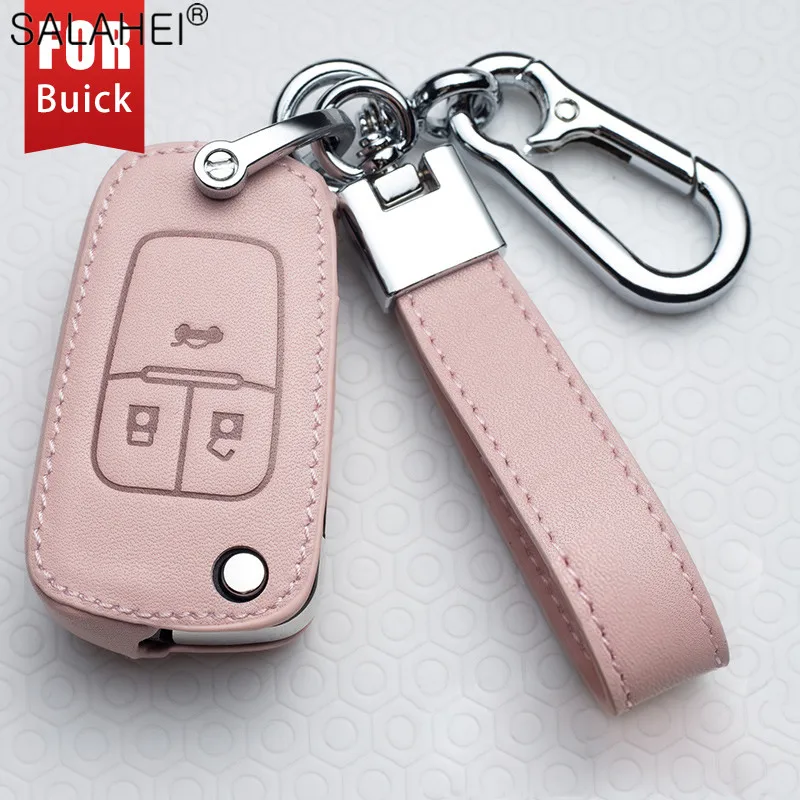 Leather Car Key Case Cover Fob For Chevrolet Cruze Aveo Trax Opel Astra Corsa Meriva Zafira Antara J Mokka Insignia For Buick