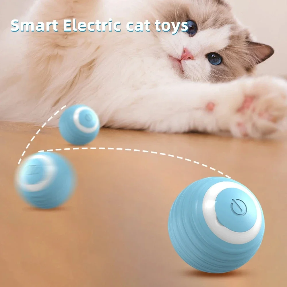 Electric Cat Ball Toys Interactive USB Rechargeable Self Rotating Ball ABS Intelligent Rolling Toys Ball For Cat Dog Accessories