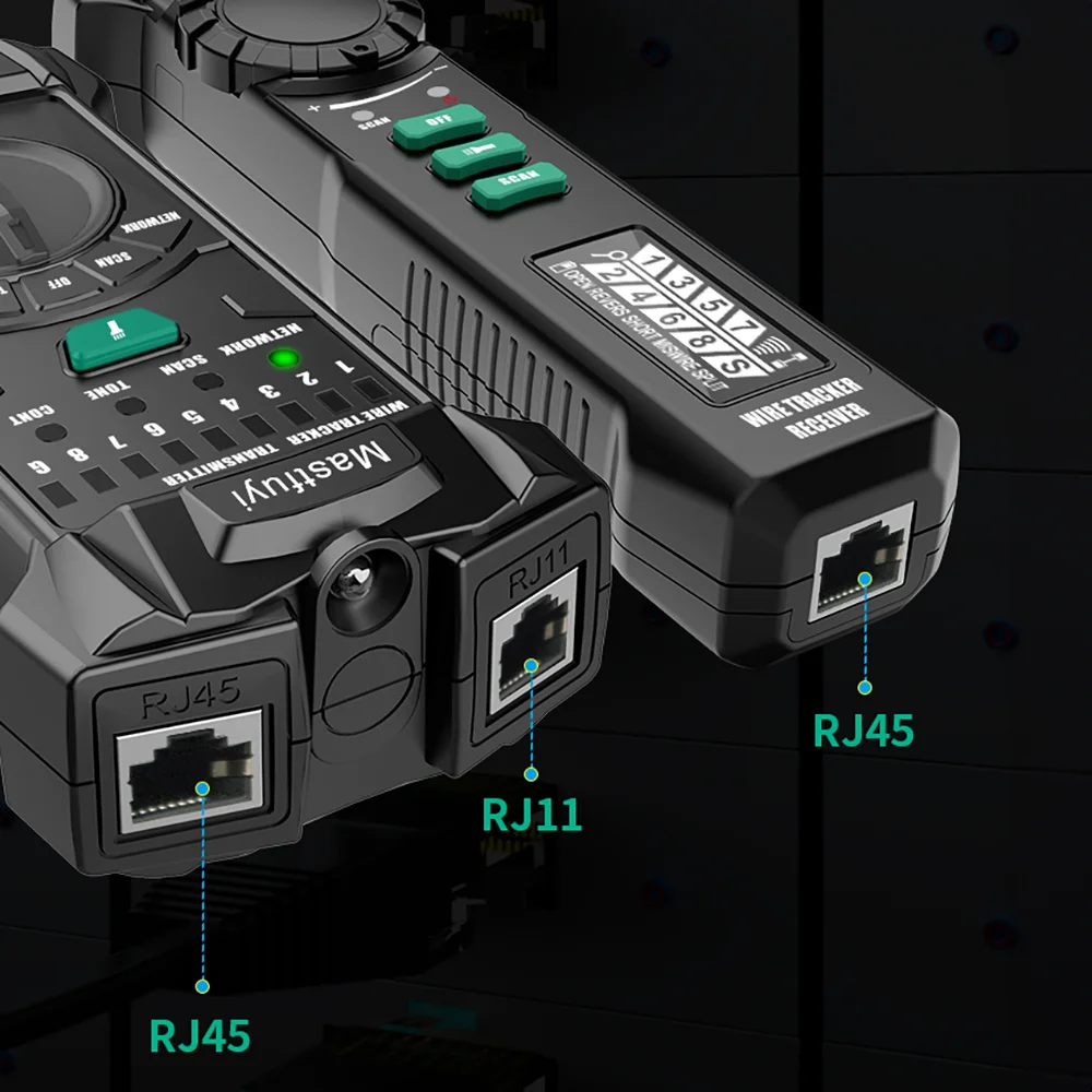 MASTFUYI 스마트 네트워크 케이블 테스터, RJ45 RJ11 LAN 케이블 테스터, 와이어 트래커, 리시버 네트워킹 도구, 네트워크 수리