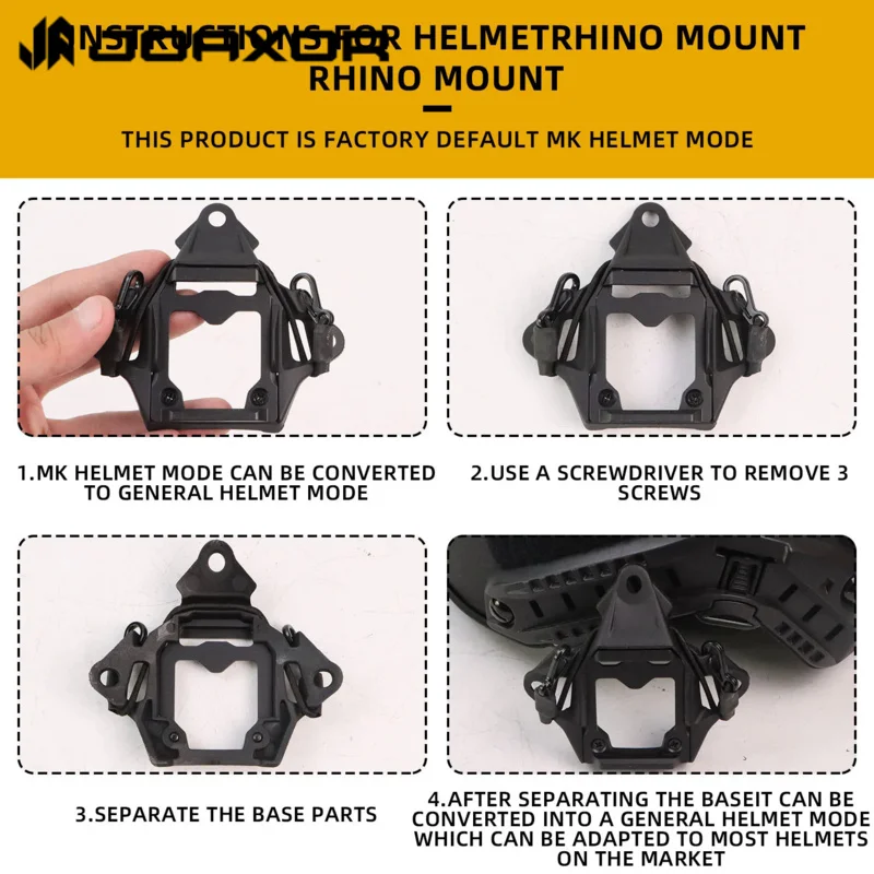 JOAXOR Fast SF High Cut Helmet NVG Mount Shroud Lightweight Airsoft Helmet Modular Bungee Shroud for L4G24 L4G19 NVG Mount