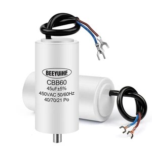 1PCS CBB60 모터 런 커패시터 450V 4UF 5UF 6UF 8UF 10UF 12UF 14UF 16UF 20UF 100UF 스크립 워터 펌프 와셔 공기 펌프 나사 10 최고의 판매 에어 커패시터 - №5