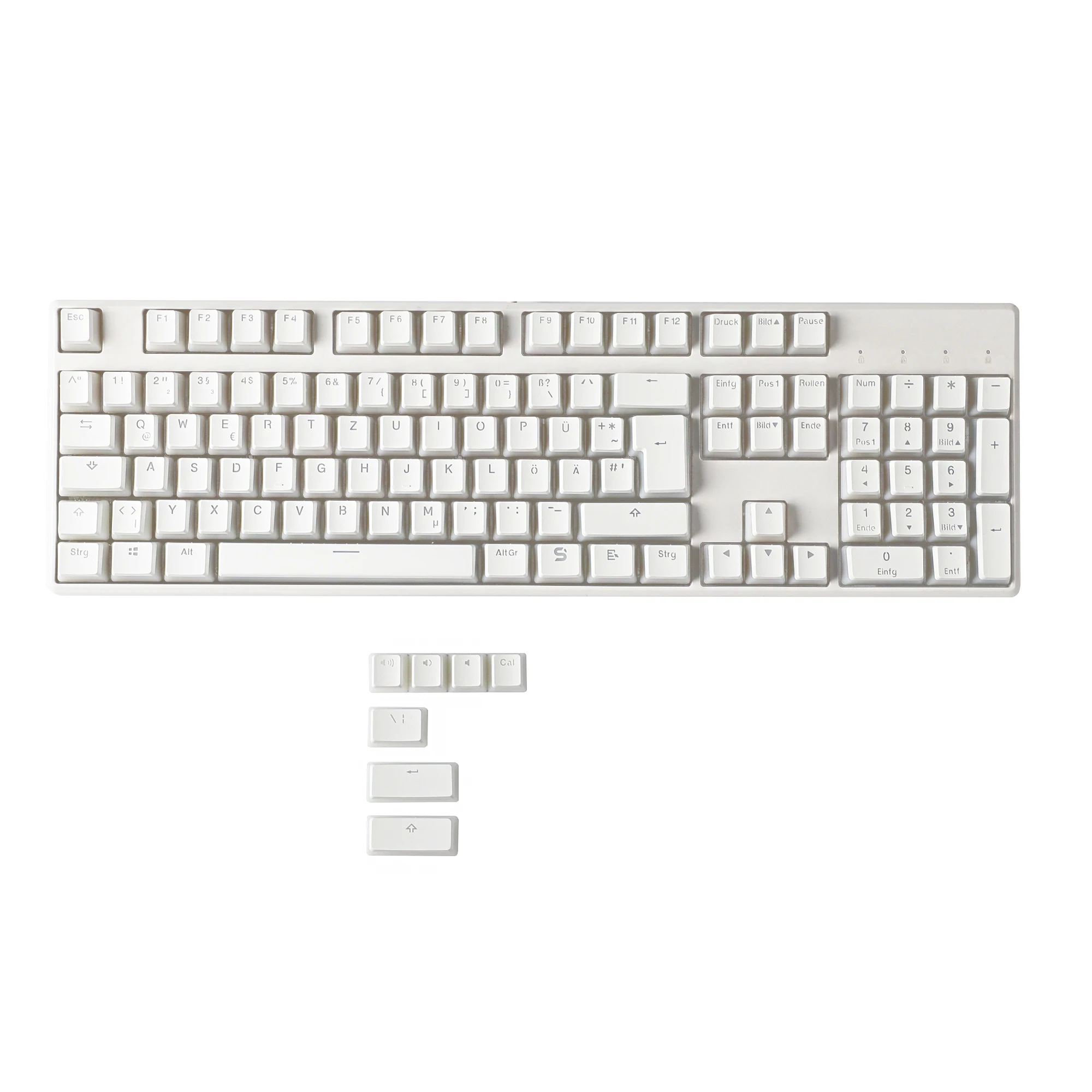 YMDK biały czarny budyń niemiecki ISO QWERTZ Double Shot PBT połysk przez profil OEM do przełączników MX klawiatura mechaniczna — zdjęcie produktu 6