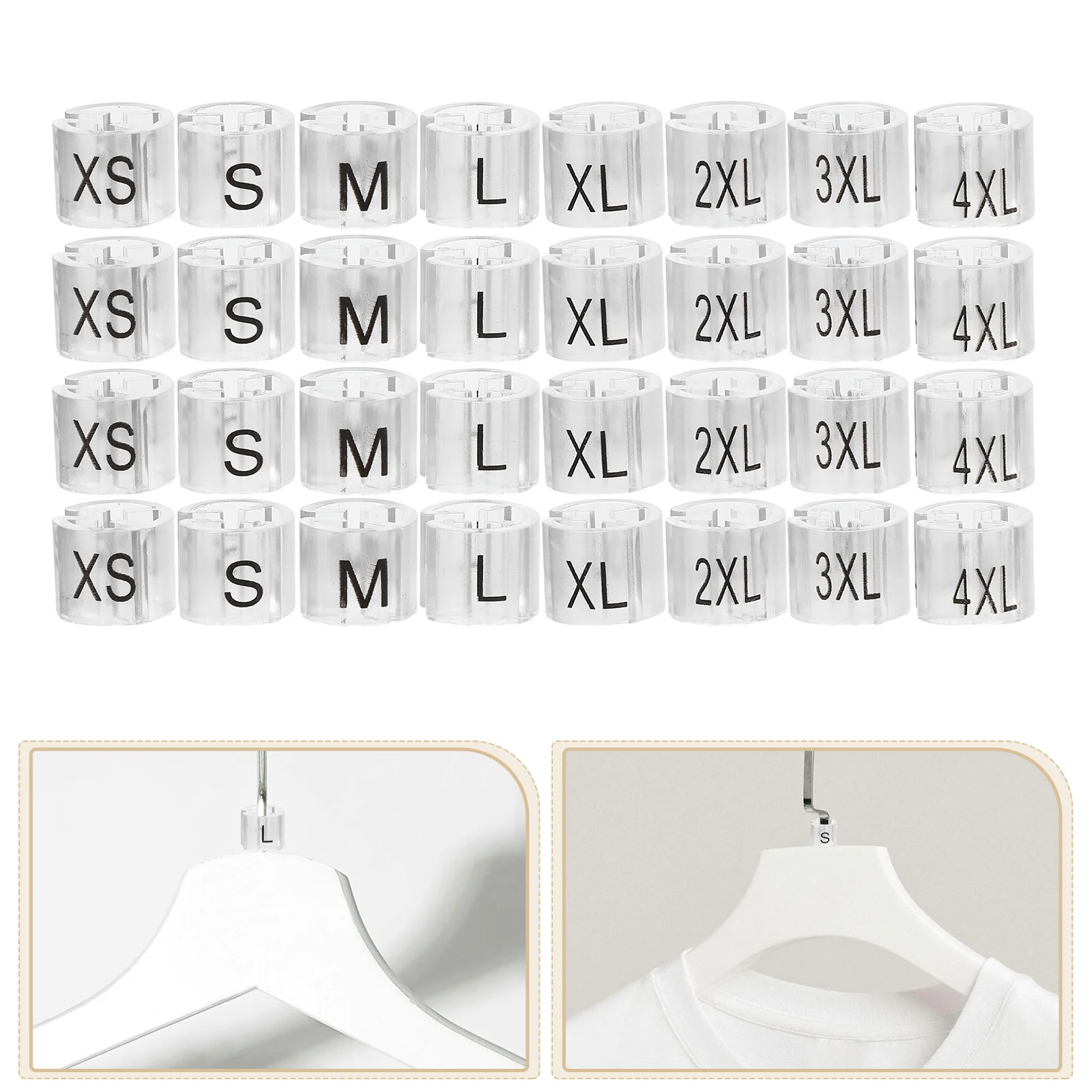 

160Pcs Hanger Size Markers Plastic Clips Closet Organizer Clothes Hanger Tags Xs-4xl Size Labels Labels for Clothes
