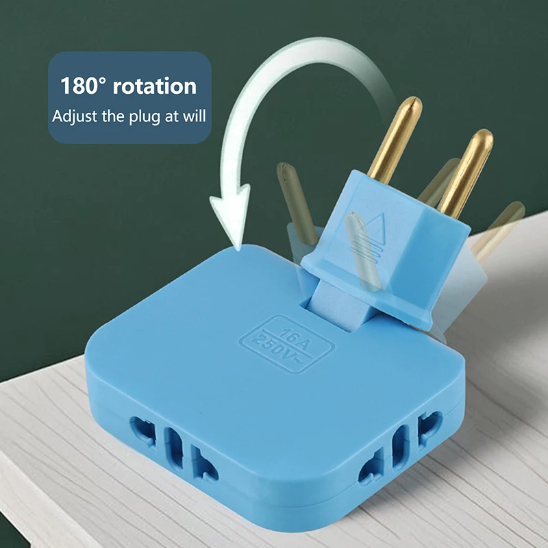 3 In 1 US To EU Plug 180 Degree Rotatable Socket Converter European Extension Plug Multi-Plug Mini Slim Wireless Outlet Adapter