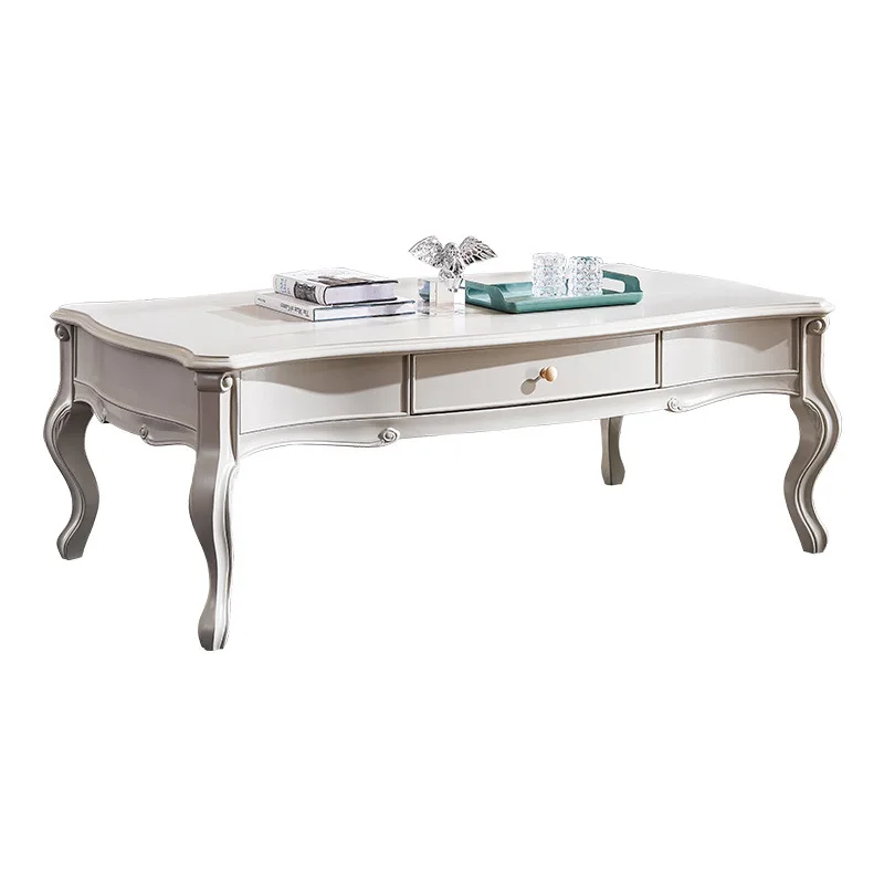

Beech household solid wood coffee table European small apartment light luxury living room furniture rectangular simple tea table
